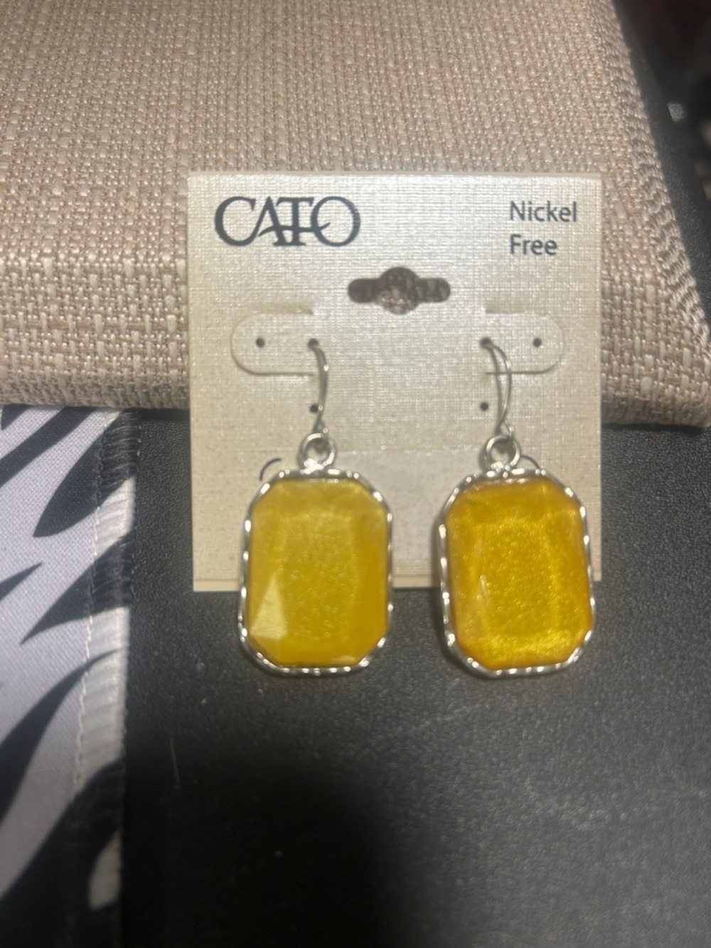 Cato Golden Yellow Faceted Drop Earrings